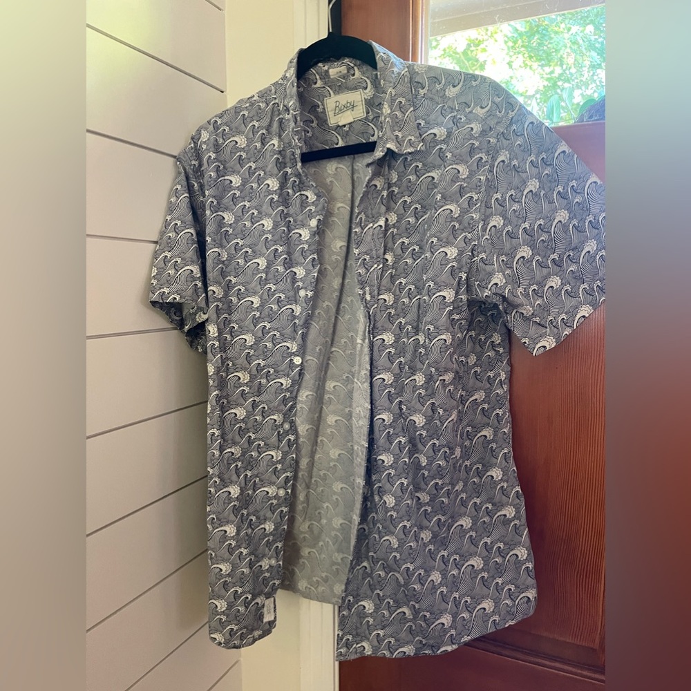 Men’s XL Bixby blue wave button down